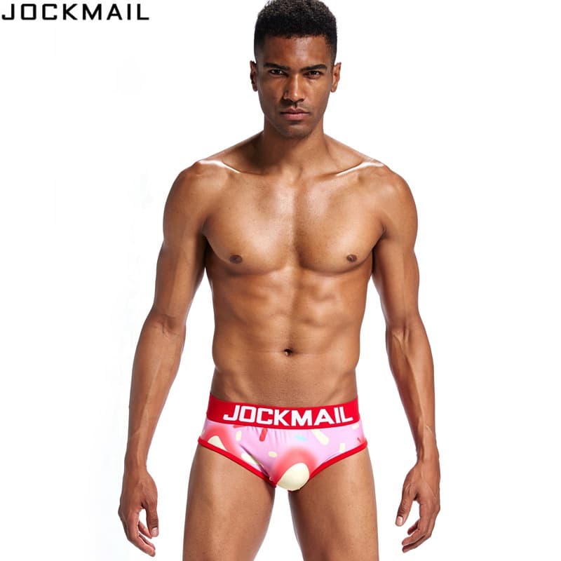 Low Waist Men's Briefs Triangle Panties Breathable Antibacterial Shaping Abdomen Control Nylon Fabric Jockmail JM335 Underwear