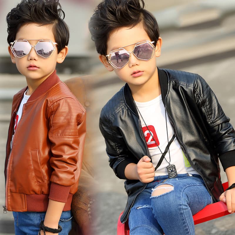 Boys' Leather Jacket Coat Spring/Autumn 2018 New Children's Clothing Big Kids Korean-style Thin Top Children's Leather Jacket