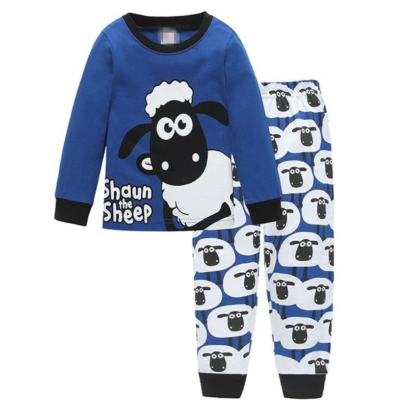 Popular children's clothing boy baby cartoon long-sleeved little sheep home clothes set pajamas k187