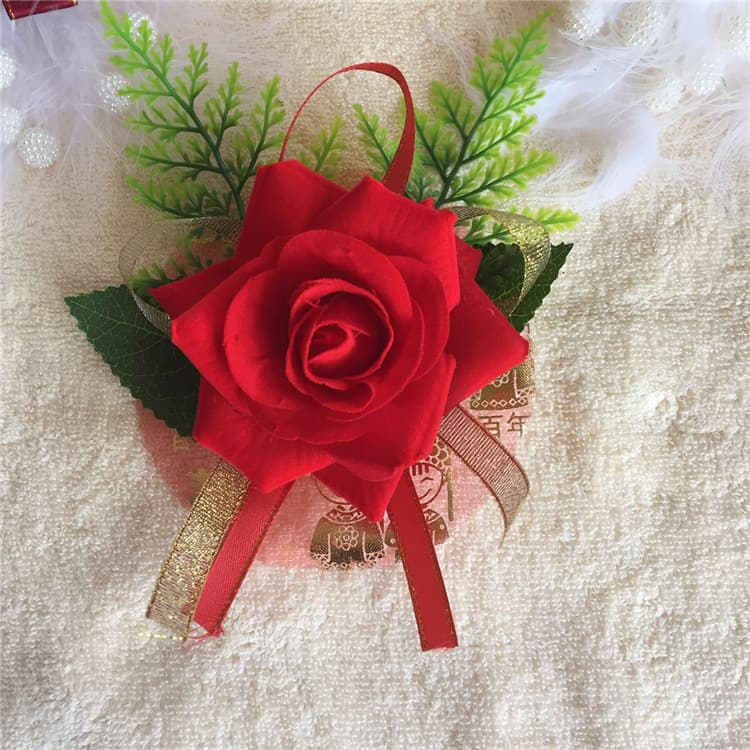Wholesale Wedding Celebration Supplies, Groom Bride Groomsmen Bridesmaid Greeting VIP Badge Corsages