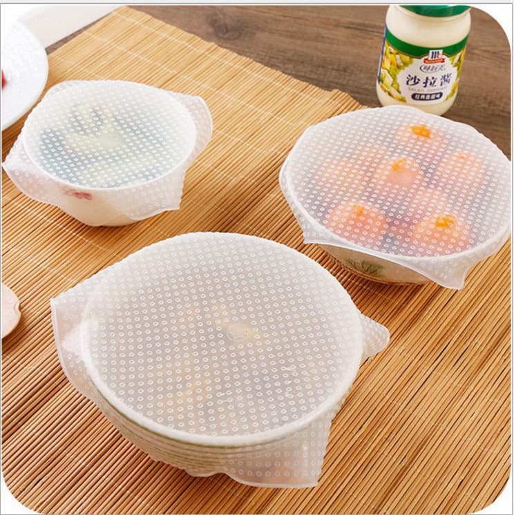 Transparent Silicone Food Covers, Reusable Refrigerator Wrap, Multi-Functional Kitchen Food Sealing Membrane Lids