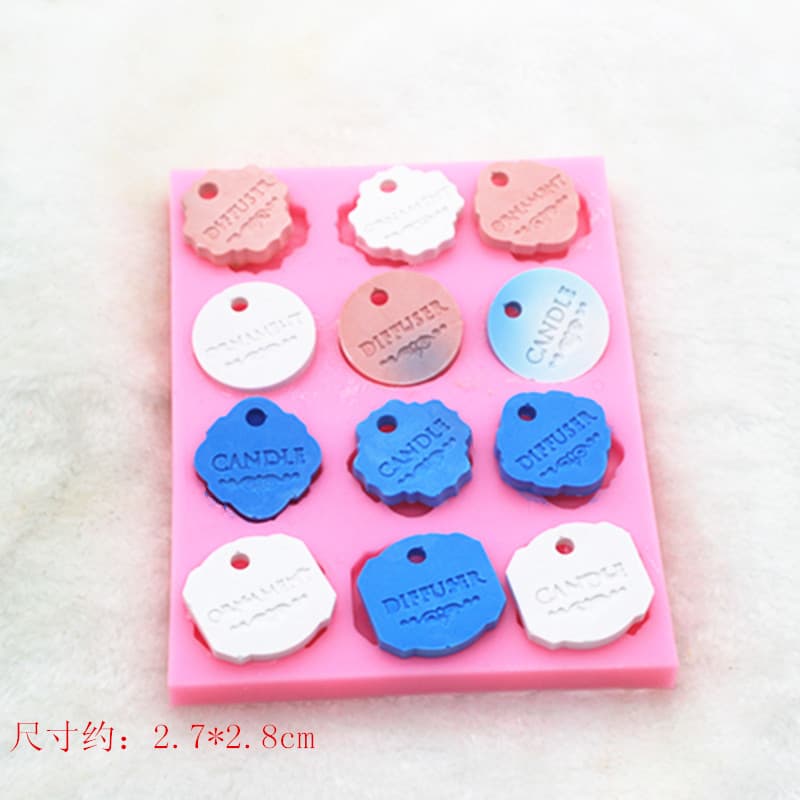 p684 European-style Hanging Solid Plaster Aroma Mold in Different Shapes, Wax Tag Wax Sheet Mold, Silicone Mold