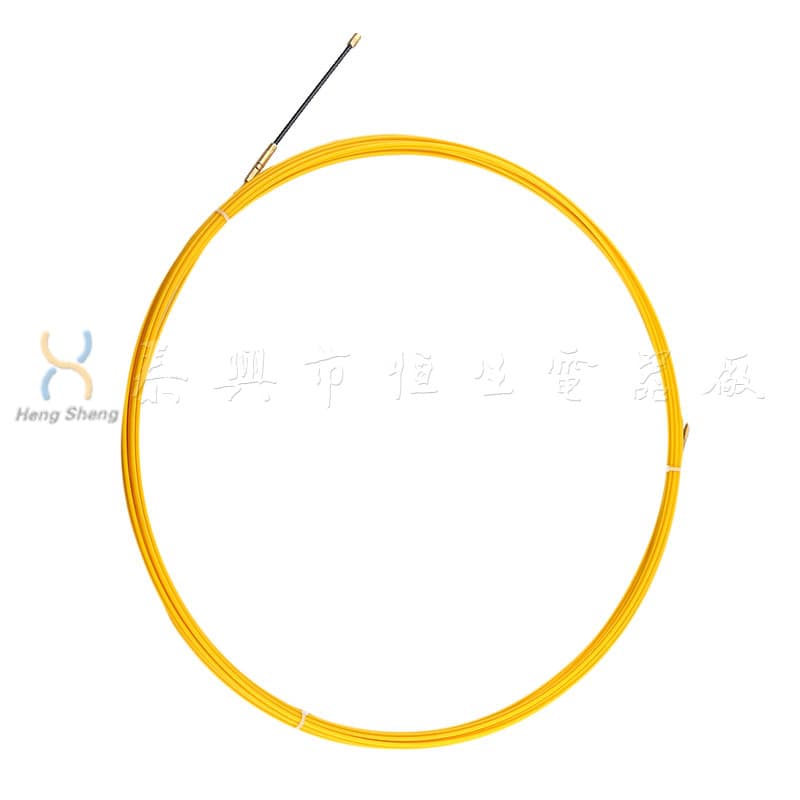 Yellow fiberglass wall fishing line cable puller for electricians, 30m length, 4mm diameter