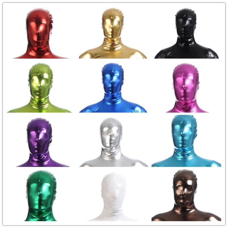 Sexy Halloween Head Mask with Mouth and Eye Openings, Glue Painting, Adult Unisex Breathable PU Leather Costume Accessory