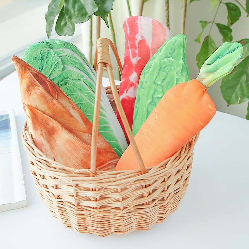 Wholesale Korean creative and interesting storage pencil bag, simulated vegetable pencil bag, pork belly, cabbage, carrot, one piece drop shipping
