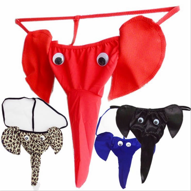 Cartoon sexy men's erotic panties elephant thong T-back erotic underwear wholesale sheer effect