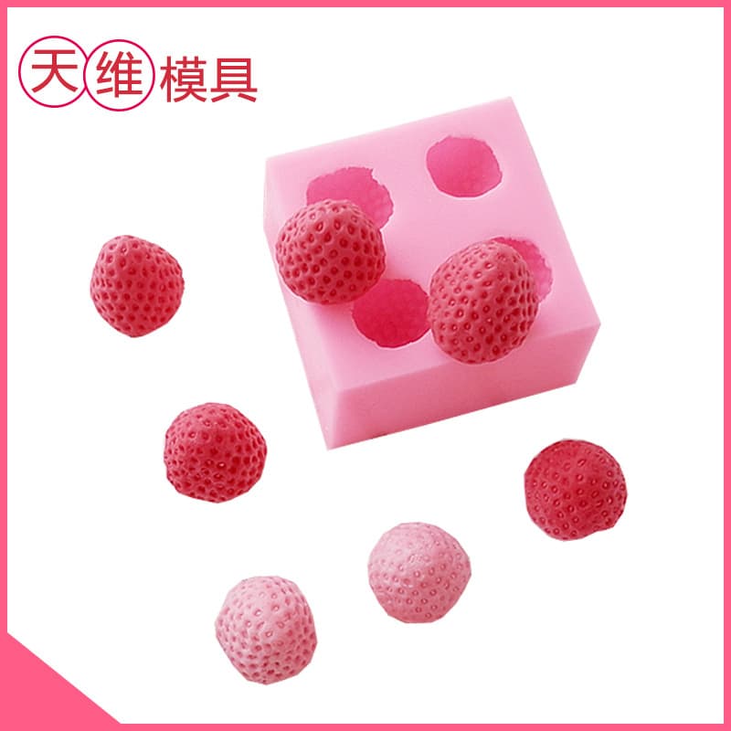 TW-1072 Strawberry Aroma Candle Silicone Mold Chocolate Cake Decoration Mold Handmade Soap Mold