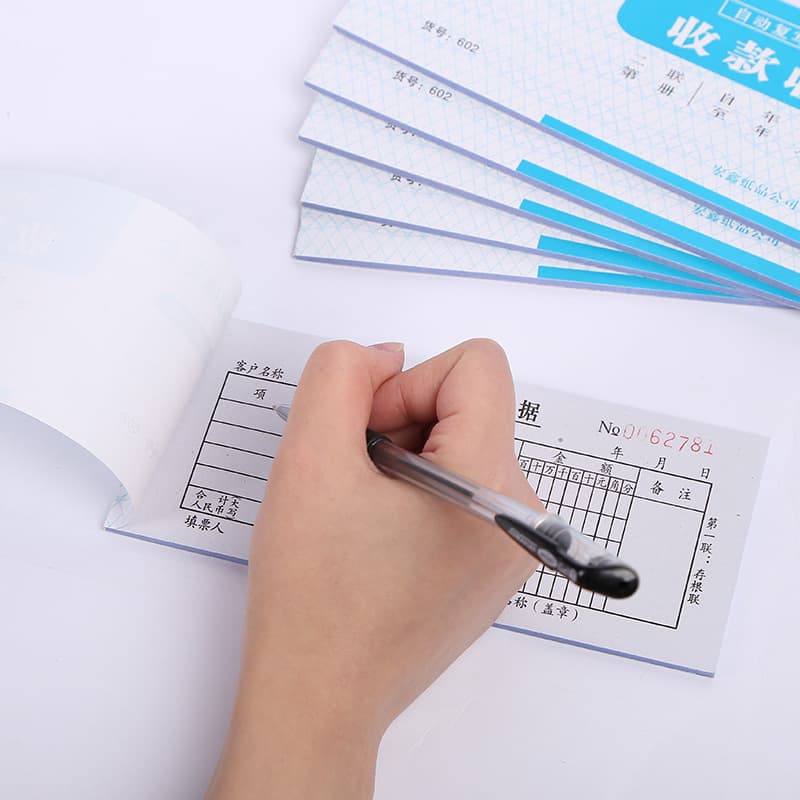 Factory in stock two-part single-column receipt carbonless copy paper layout accounting reimbursement delivery note account book wholesale