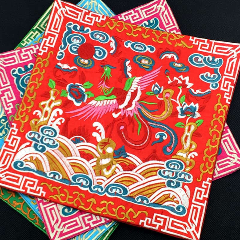Embroidery Piece Beijing Embroidery Antique Court Robe Patch Qing Official Robe Patch Craft Gift Fabric Embroidery Mouse Pad