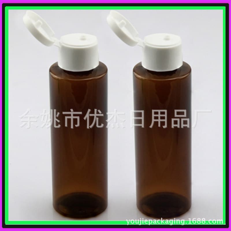 120ML Flip-Top Amber Bottle Shampoo Refill Bottle Liquid Dispensing Bottle Lotion Bottle Hydrosol Bottle Packaging Bottle