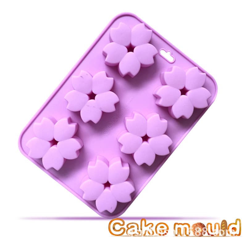 6-Piece Cherry Blossom Silicone Cake Mold Soap Mold