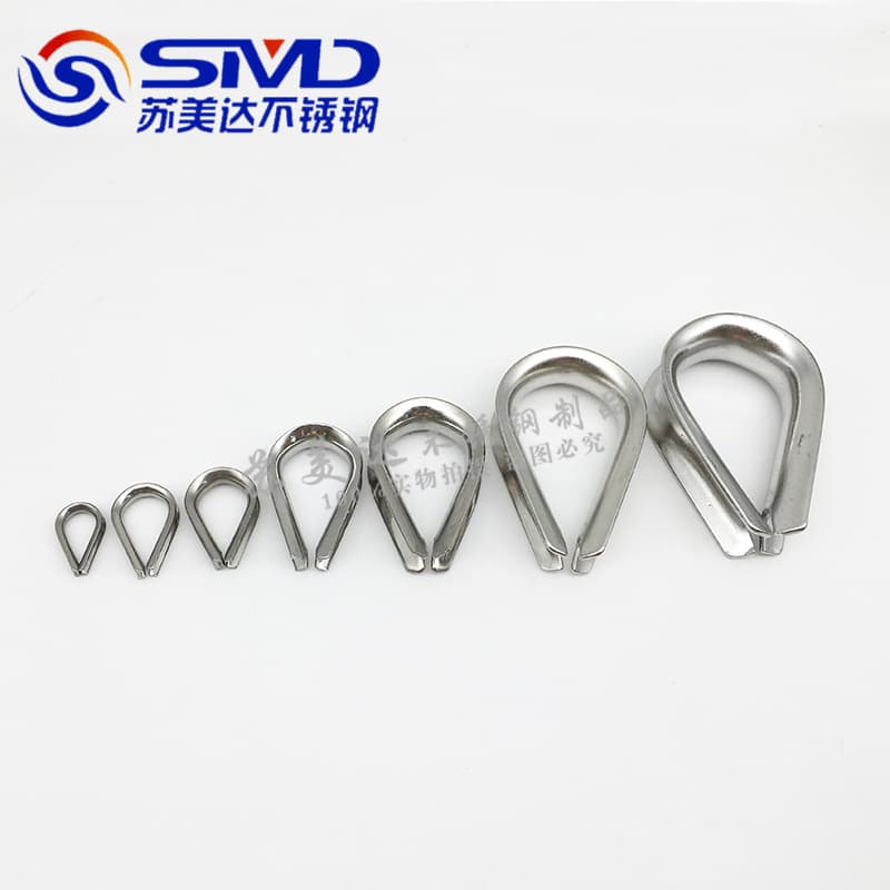 Thimbles, 304 Stainless Steel Wire Rope Thimbles, Sizes 2-24, Triangle Rings, Pipe Thimbles, Wide-Mouth Thimbles