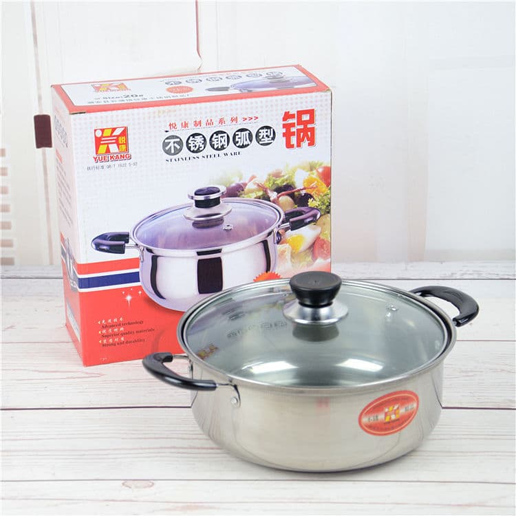 18/20/22cm Stainless Steel Stockpot Milk Pot, Induction Cooktop Double Ear Pot, Color Box Packaging Stainless Steel Stockpot