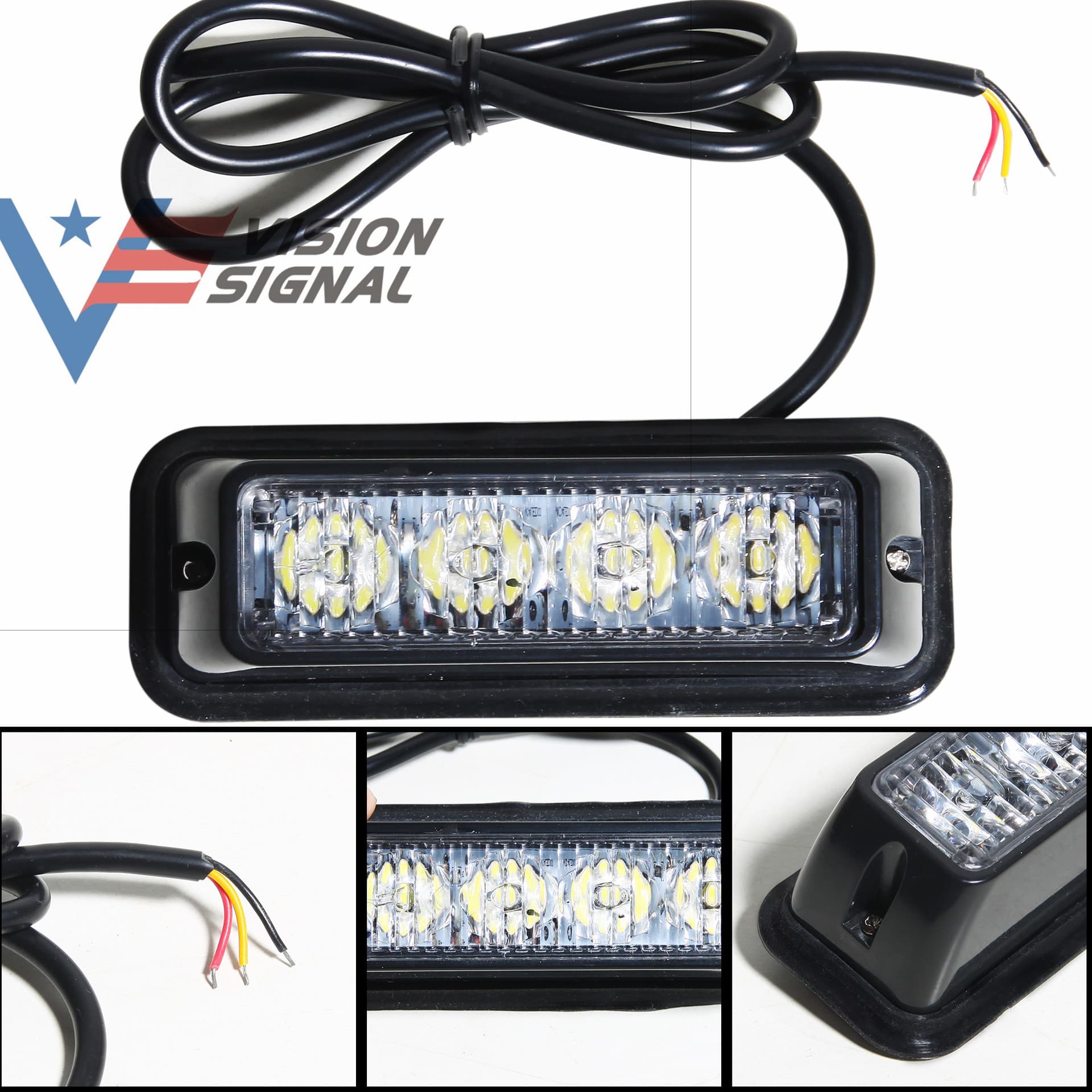 4LED Strobe Light 12-24V Universal Vehicle Warning Light Truck Side Marker Light 4LED Truck Warning Light Strobe