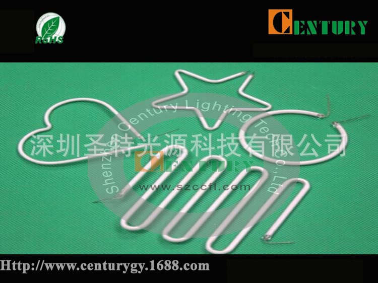 Supply of custom-shaped pentagram, heart-shaped CCFL cold cathode fluorescent tubes and inverters (manufacturer)
