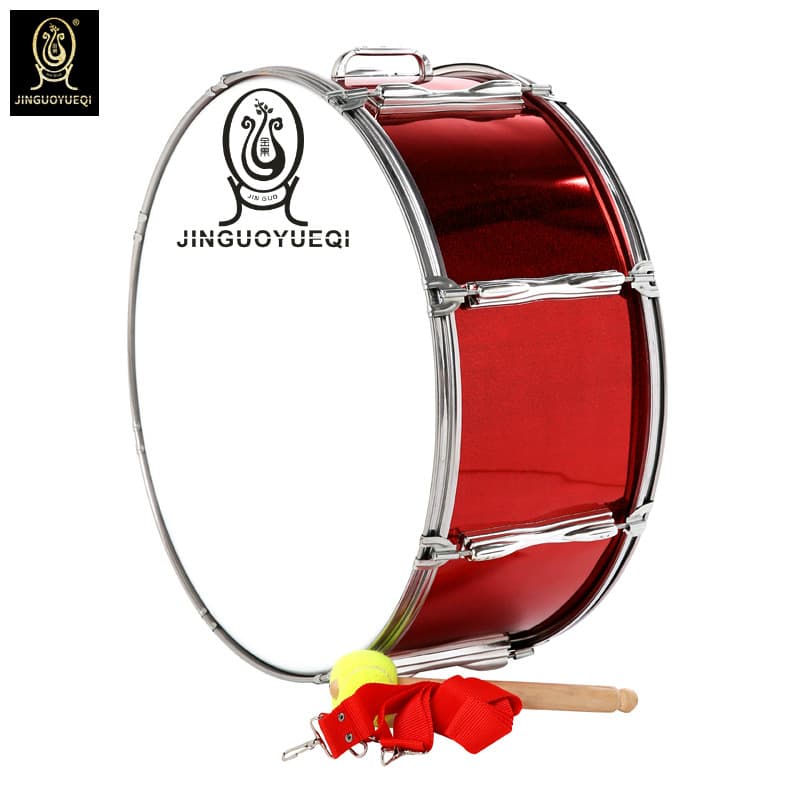 Golden Fruit Musical Instrument Red 20 Inch Steel Press Ring Big Drum Marching Band Big Drum Group Drum Young Pioneers Big Drum Western Drum