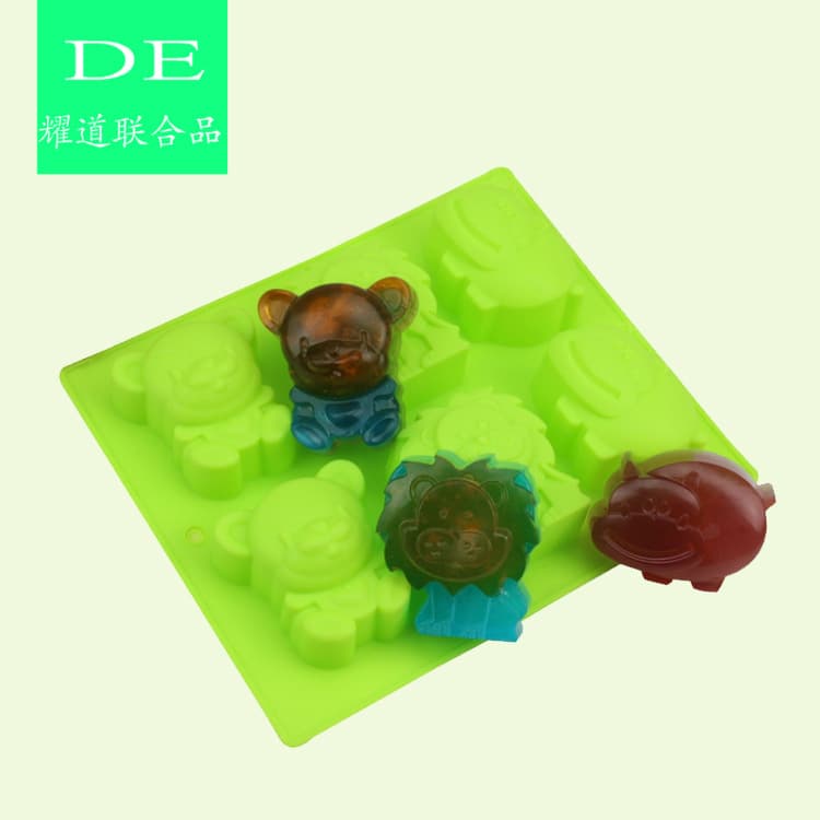 6-Connected Lion Hippo Silicone Soap Mold Chocolate Mold DIY Tool Silicone Mold Easy Release High Temperature Resistant