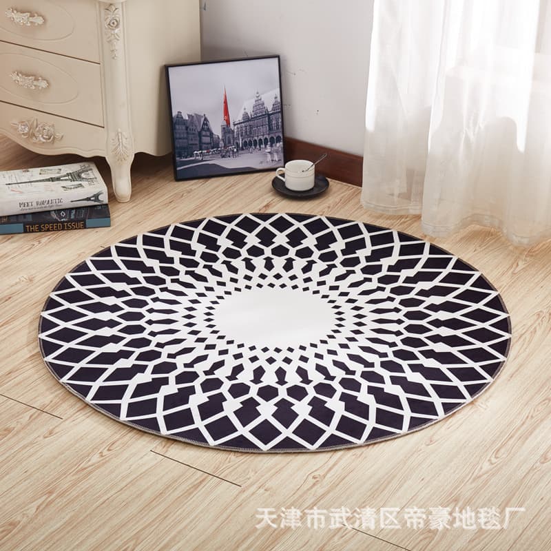 Dizzy three-dimensional 3D printed round carpet floor mat cartoon children's tent mat hanging basket mat chair mat advertising mat LOGO