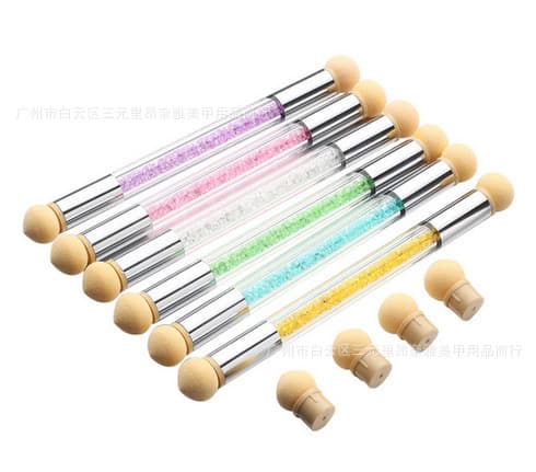 Nail art pen, gradient smudge pen with diamond dot paint pen, light therapy dot paint glue sponge pen, double-ended replaceable manicure wholesale