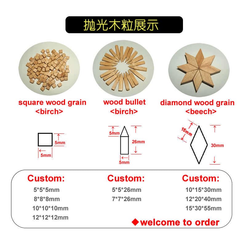 Manufacturer Supplies Beech Polishing Granules for Tumbling Barrels, Polishing Oil, Bamboo and Wood Chips, Rattan Core and Bamboo Core