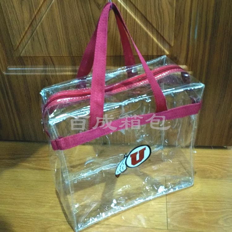 [Manufacturer customization] PVC bag transparent, transparent PVC three-dimensional handbag, promotional plastic transparent bag