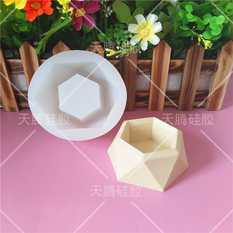 DIY Polygon Flower Pot Silicone Mold Handmade Fondant Cake Mold Fondant Tool Cake Mold Other No Silicone