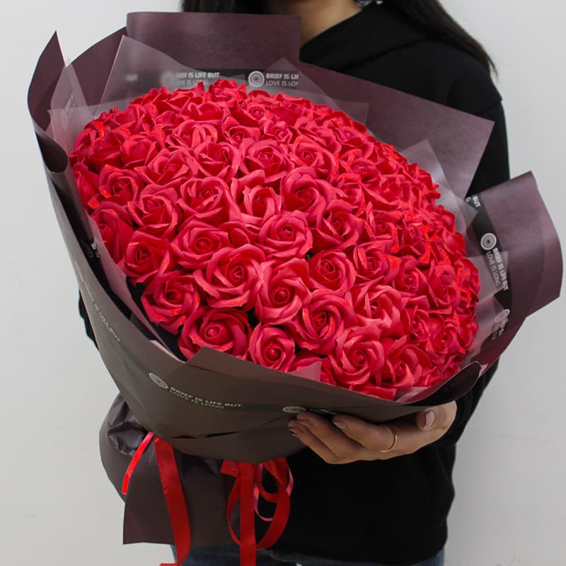 Valentine's Day 99 Soap Roses Everlasting Bouquet Gift for Girlfriend Teacher's Day Birthday Gift for Girlfriend Never Wilt