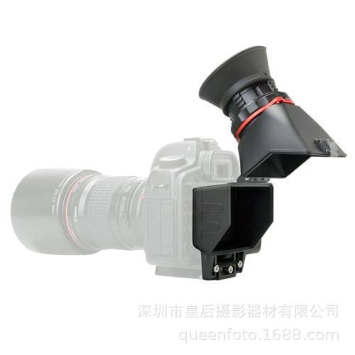 Camerar QV-1 viewfinder, BMPCC pocket camera, LCD screen viewfinder, lens hood, eyecup