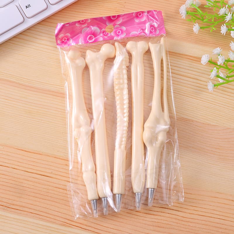 Realistic Bone Shaped Ballpoint Pen Novelty Funny Halloween Gift Pens Medium Oil Pens Office Culture Supplies