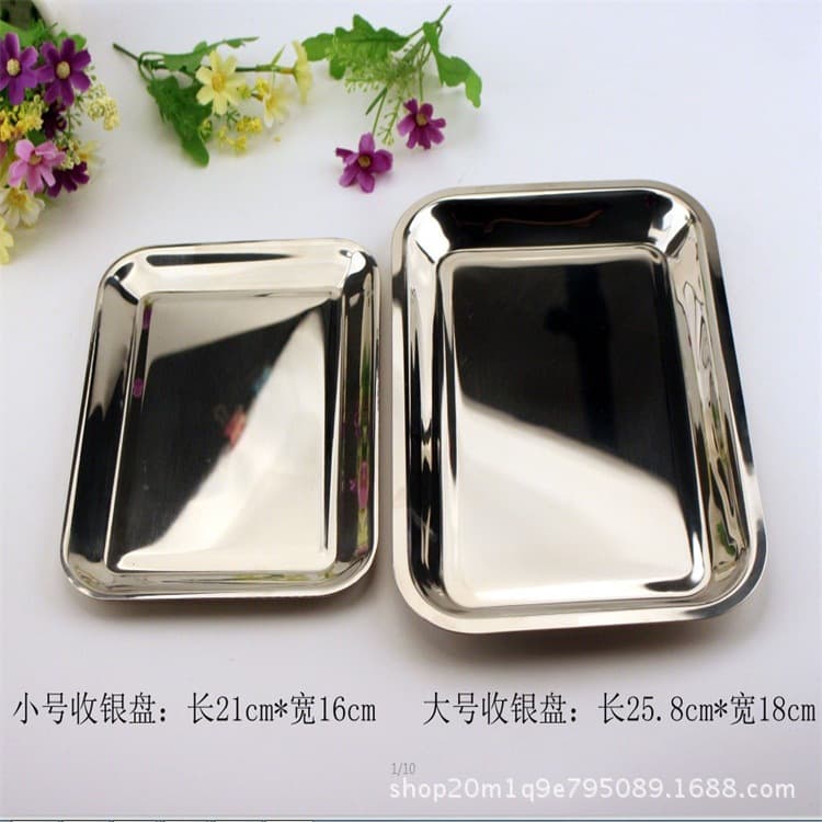 Stainless Steel Cash Tray Square Tray Buffet Tray Vegetable Tray Fruit Tray Serving Tray Dried Fruit Tray BBQ Tray Dumpling Tray