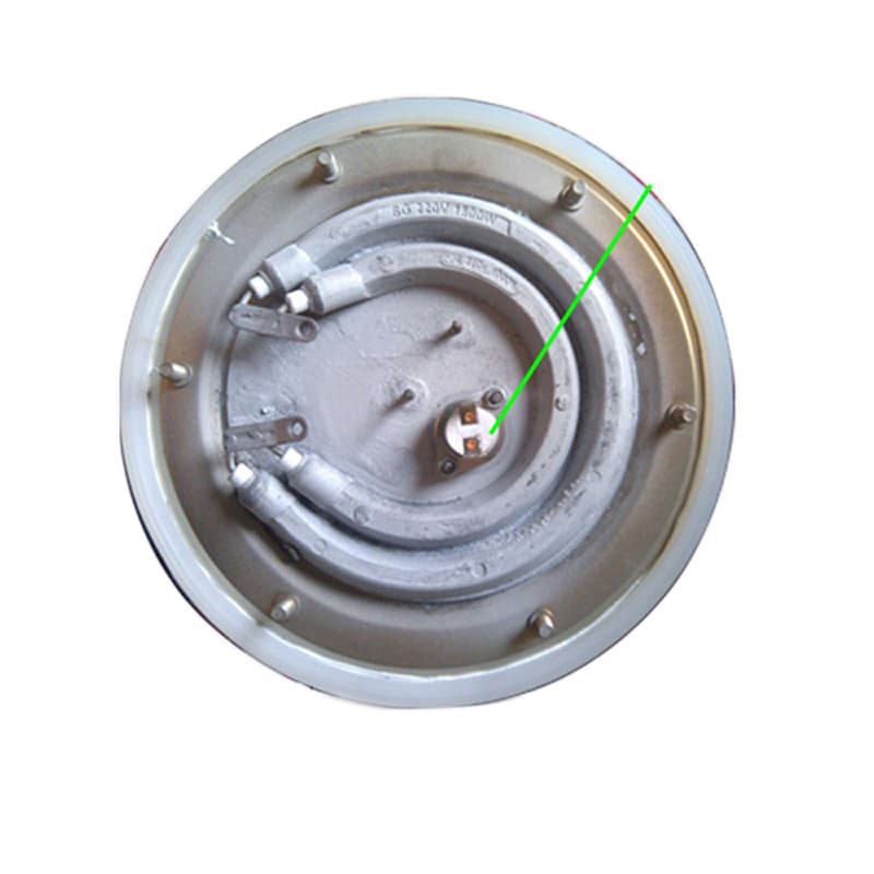 Stainless steel water heater heating element, single/double tube anti-dry burn electric heating plate, 18CM, 220V