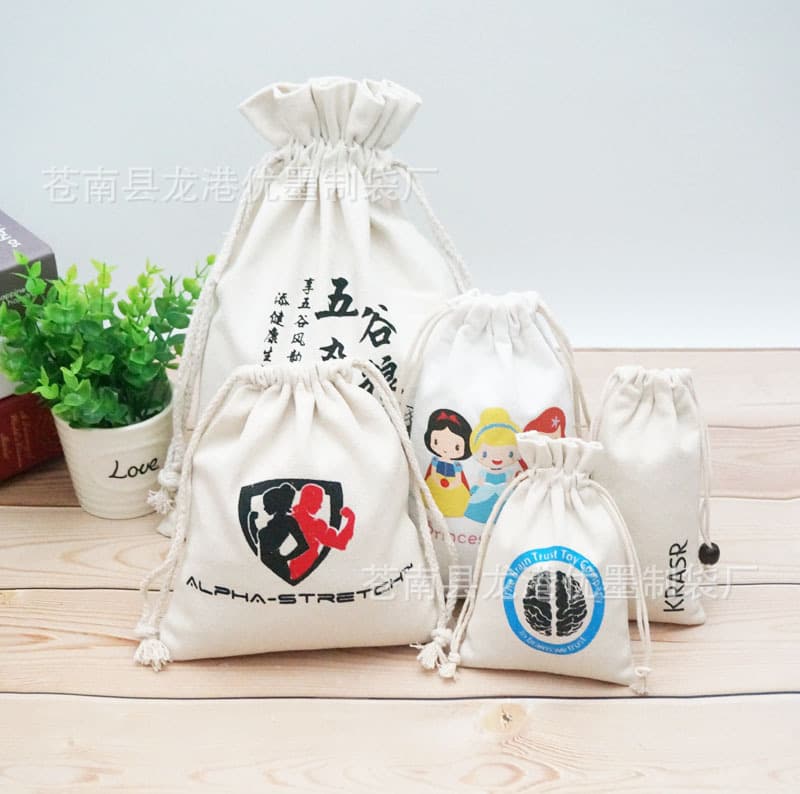 Jute Tote Bag, Linen Drawstring Bag, Comb Antique Cotton Hemp Bag, Cotton Drawstring Bag with Logo