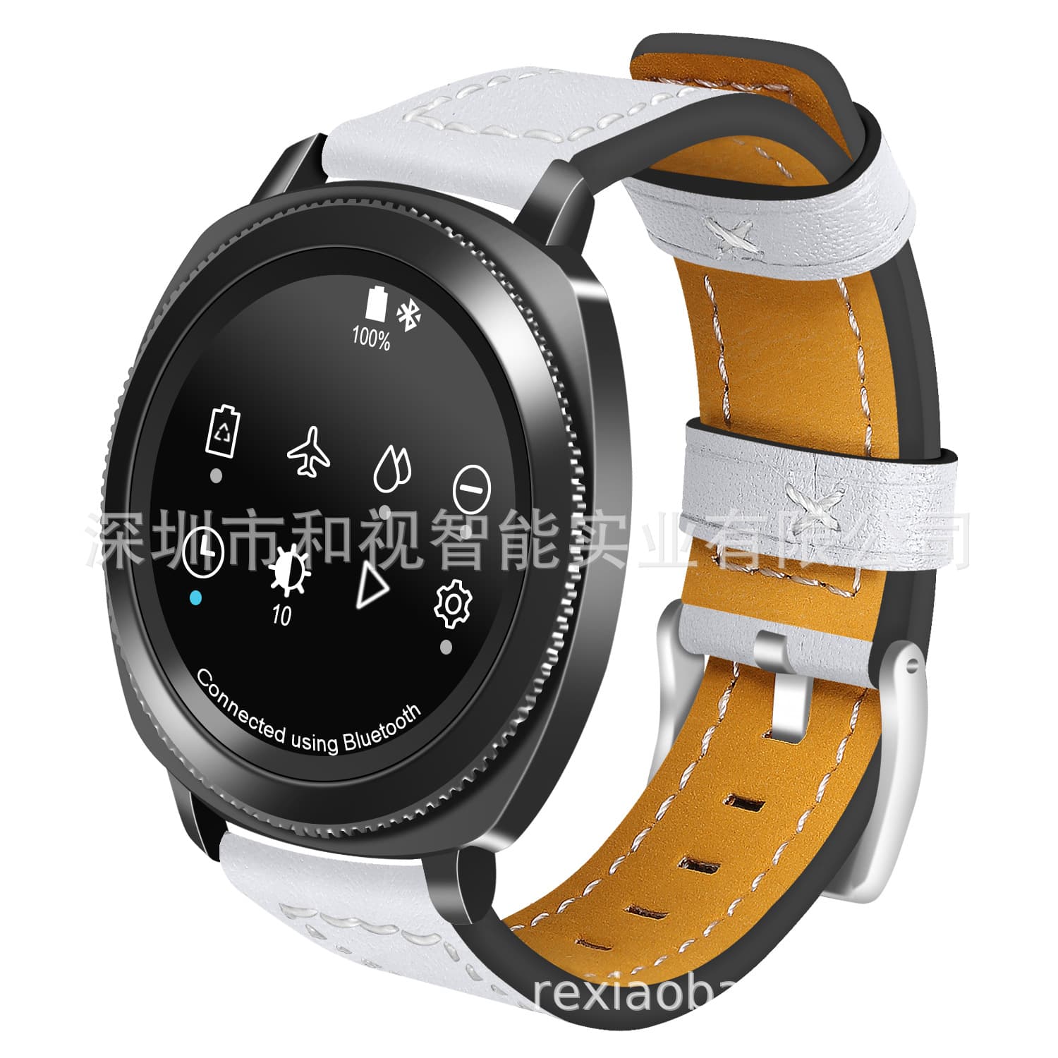 Compatible with Samsung Gear Sport S4 Genuine Leather Smartwatch Band Replacement Strap