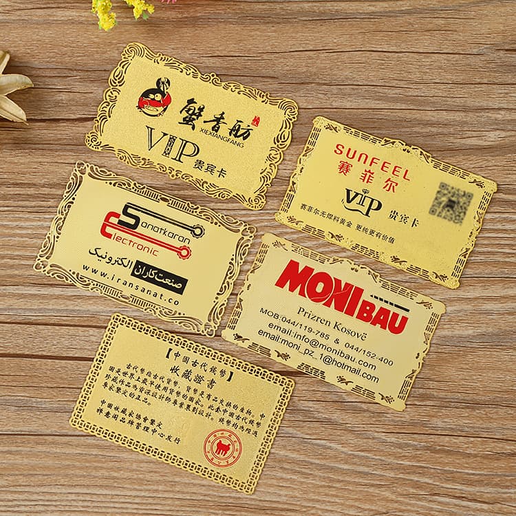 Custom high-end hollow metal business cards, gold card, silver card, brushed metal membership card, magnetic stripe card, VIP card production