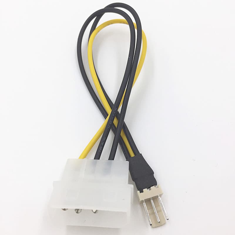 Large 4PIN to Small 3P Pin Header Fan Cable, 3-Pin/3pin Fan to Power Supply Adapter, Fan Extension Cable