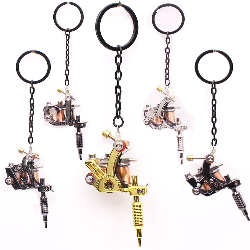 Danhui foreign trade hot-selling mini tattoo machine pendants, tattoo machine keychains, tattoo accessories, tattoo machine decorations