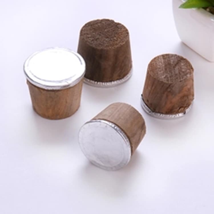 5-pound wooden aluminum-capped thermos stopper, hot water bottle cork, boiling water flask stopper
