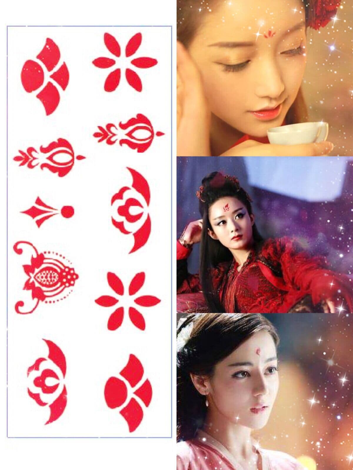 Manufacturer Direct Wholesale: Forehead Decals, Ancient Style Photography Tattoo Stickers, Same as Wumei Niang's Forehead Stickers in Stock