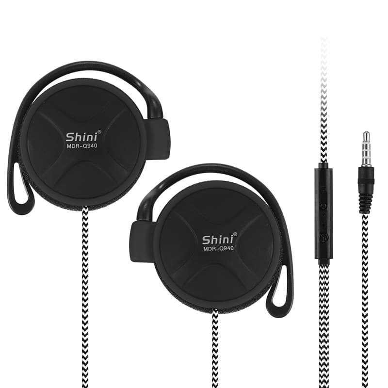 MP3 Wired Earhook Earphone for Phone, Computer, Running, Sports with Inline Mic and Call, Over-Ear Earbuds Wholesale