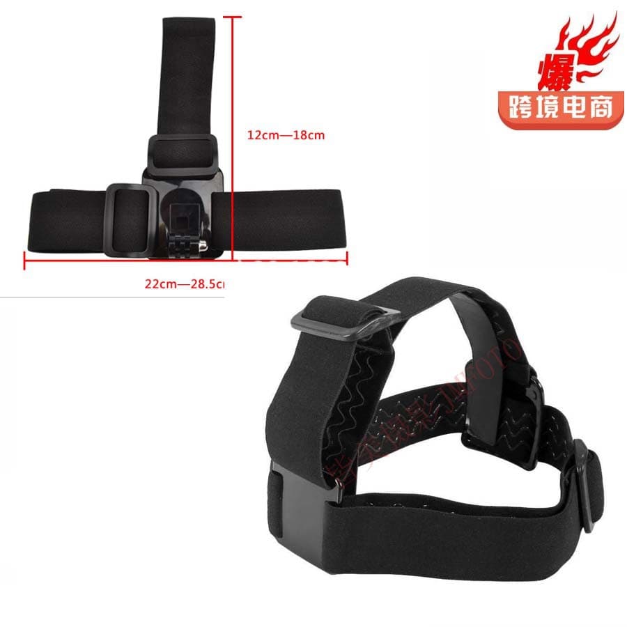 Compatible with GoPro Accessories, Model B 3 Rubber Head Straps for 360-Degree Rotation (Top/Front Mount)