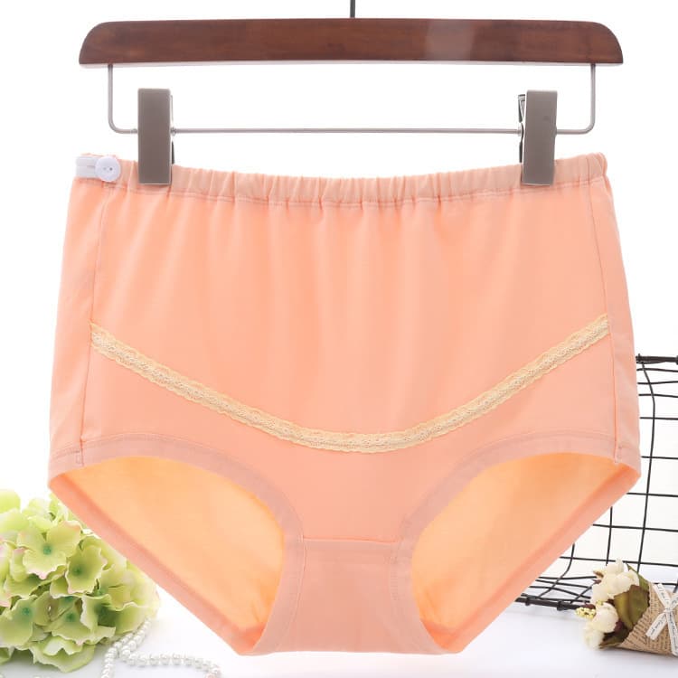 Factory wholesale high-waisted pure cotton maternity briefs for women, two sizes available, solid color, high-waisted, maternity support.