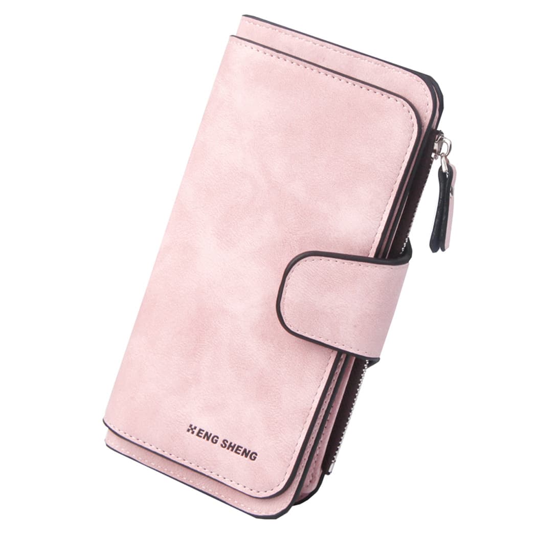Hengsheng Wallet Women's Tri-fold Long Style Frosted European and American Style Card Holder Clasp Women's Coin Purse Leather Cl