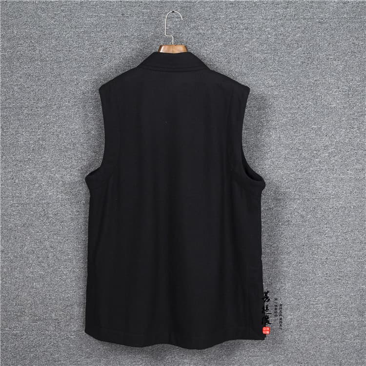 Factory Direct Shangxinyuan Black Wool-Lined Short Vest Wool-Lined Short Sleeveless Jacket