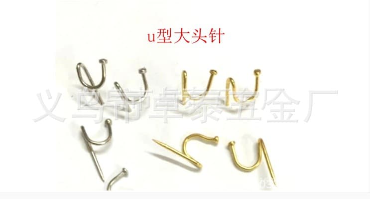 L-shaped and U-shaped necklace hooks, gold and silver pins, jewelry box clasps, metal ornaments, pendants, and box hooks.