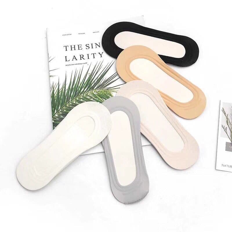 New Women's Cotton Bottom Ice Silk Invisible Socks with Silicone Anti-Slip, Ice Silk Invisible Socks for Women, Boat Socks Wholesale, Refreshing and Non-Slip