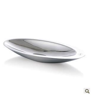 Double-layer Oval Fruit Bowl Snack Dish Candy KTV Stainless Steel Snack Fruit Plate Dried Fruit Basin Pastry Plate