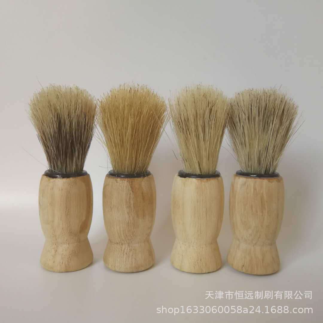Manufacturer supply shaving brush with lightweight design, wooden handle, boar bristle and nylon filament blend