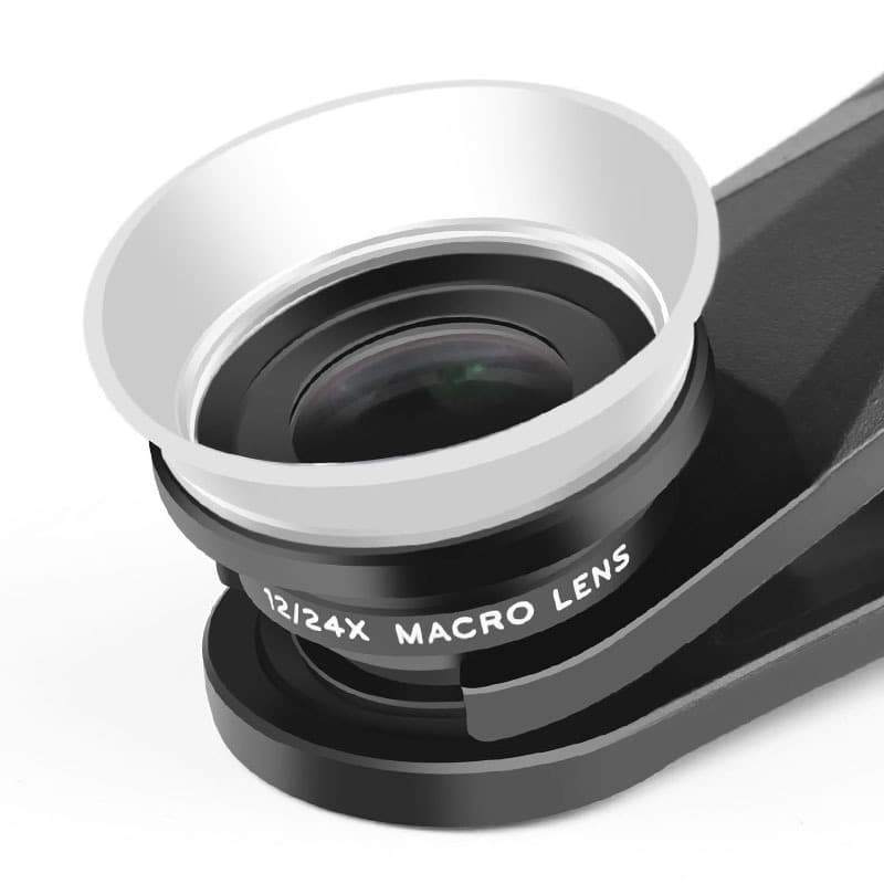 Mobile Phone External Lens 12x/24x 2-in-1 Macro Mobile Phone Camera Lens 12x Macro Factory Outlet