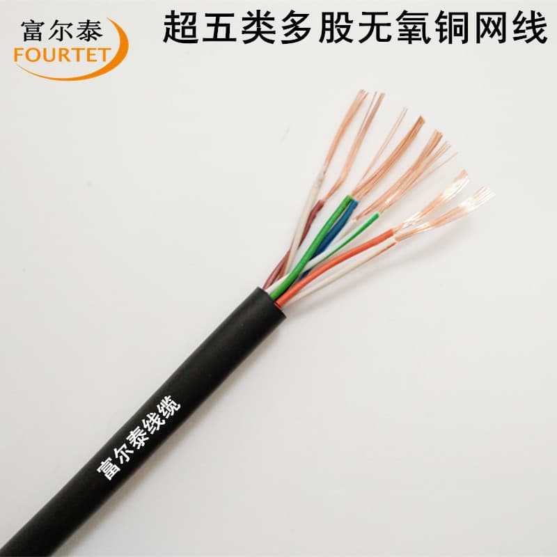 CAT5E UTP 24AWG Cat5e multi-strand 7*0.18 oxygen-free copper flexible network cable, elevator cable, surveillance cable
