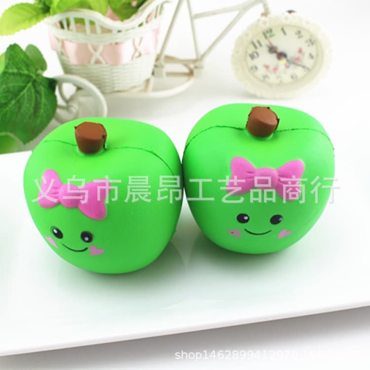 Squishy slow rebound simulation toy, expression apple, PU simulation doll, children's toys, photography props